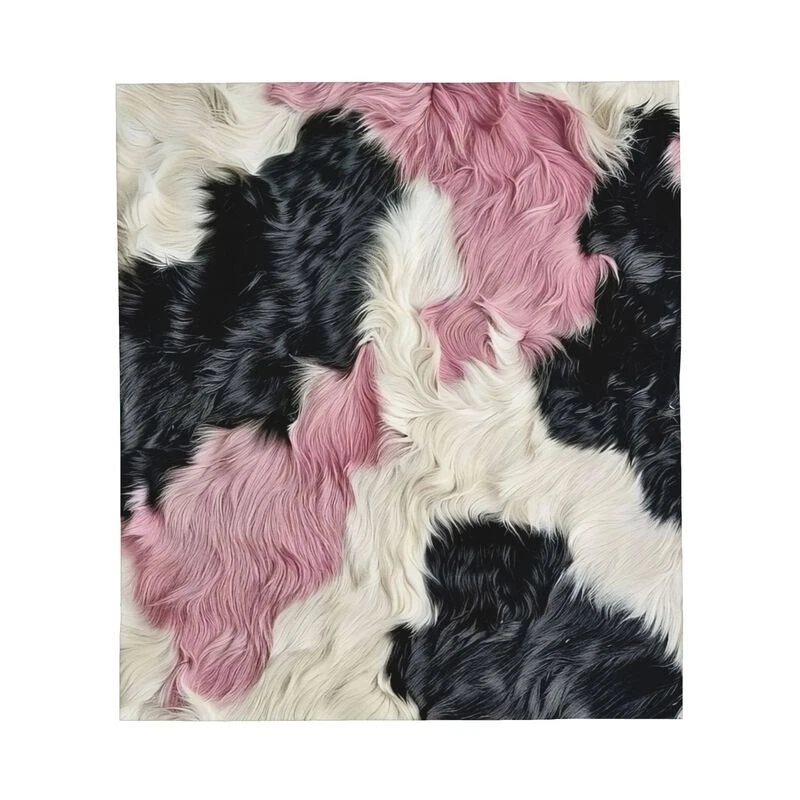 Manta con estampado de piel sintética rosa cálida suave mullida EE. UU. Nueva  Foto 2 de 4