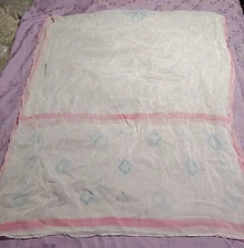EUC WHITE WITH PASTELS SHAWL WRAP