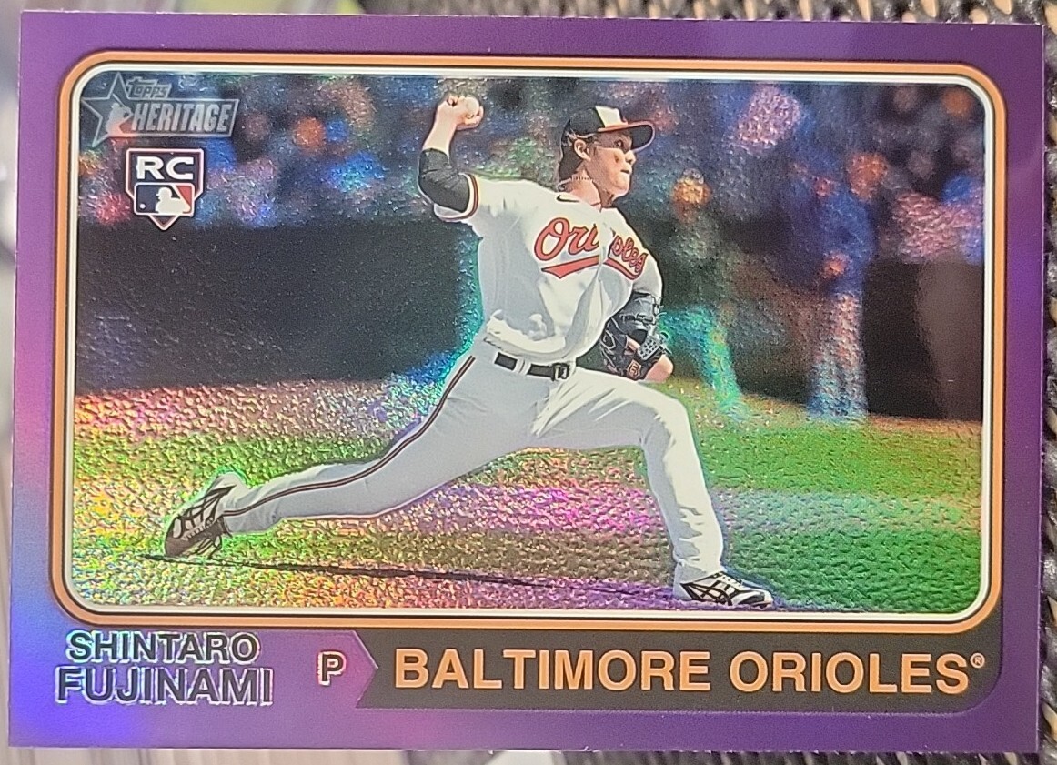 2023 Topps Heritage High Purple Chrome Refractor 688 Shintaro