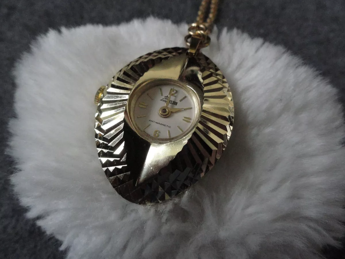 Swiss Made Lady Nelson Anti Magnetic Wind Up Necklace Pendant