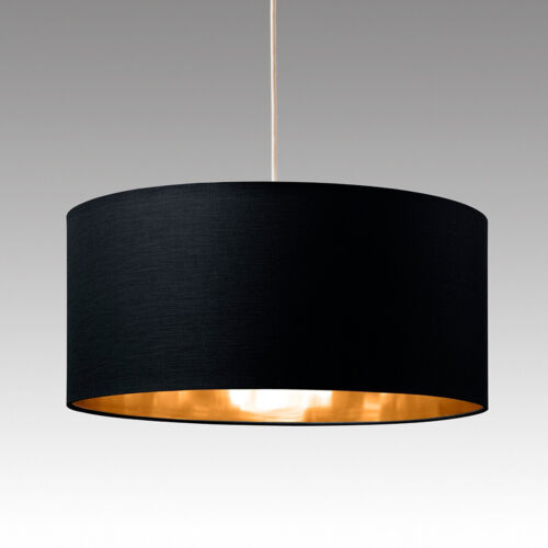 Inner Drum Pendant Table Lamp Shade, Black And Gold Light Shade