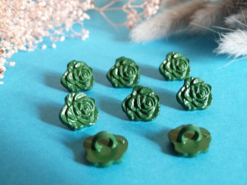 885BTER Chequerboard Buttons " Button Of Pink " Green Lot 8 Buttons Ép. Vintage - Picture 4 of 4