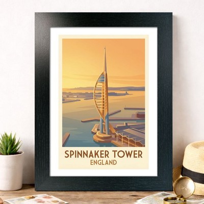 Spinnaker Tower, England Reise Poster Giclée Kunstdruck 516-2