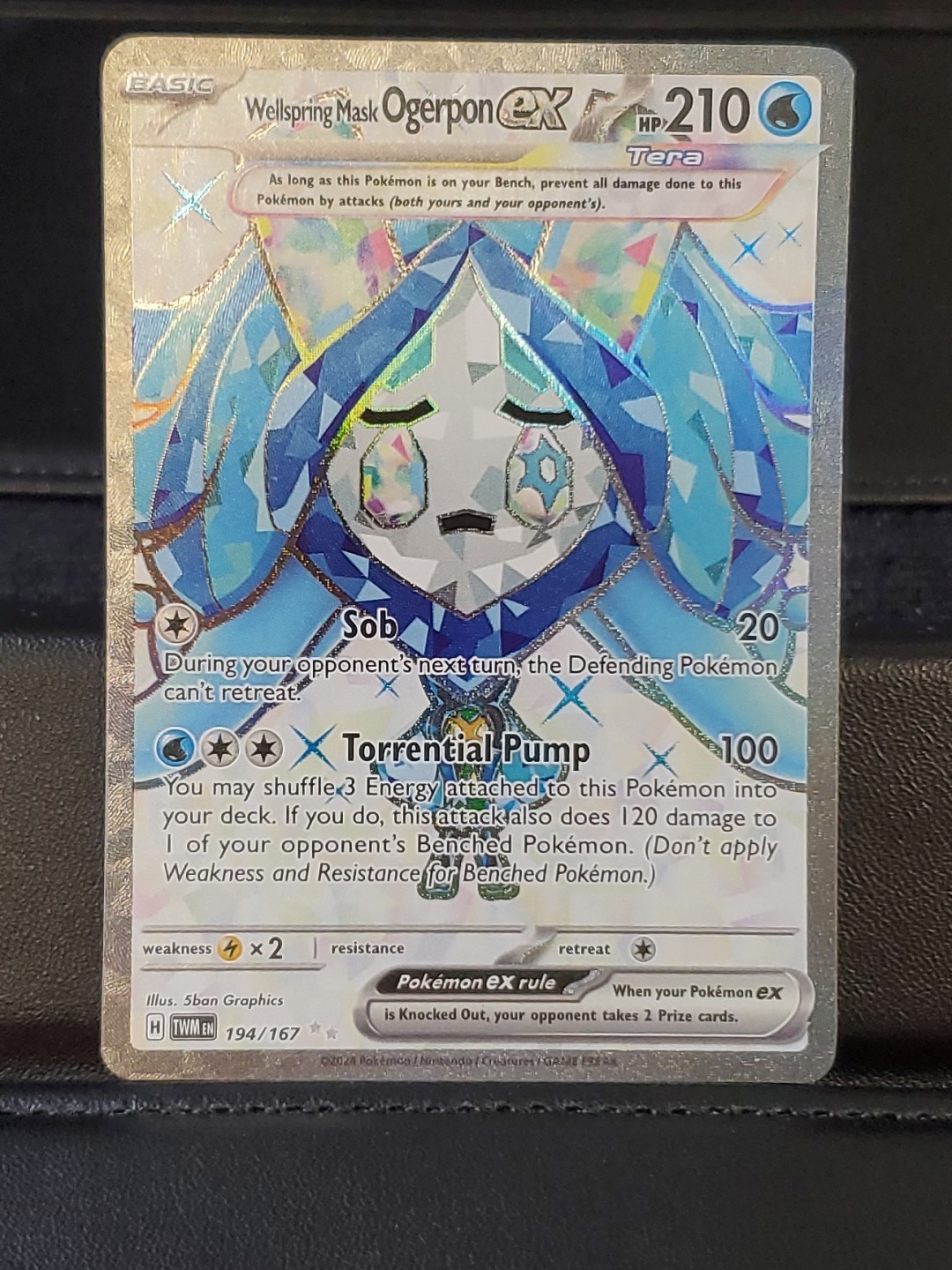 Wellspring Mask Ogerpon EX 194/167 Pokemon Twilight Masquerade TWM EN EXCELLENT 