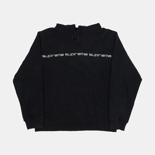 Felpa con cappuccio Supreme taglia M uomo nero cotone