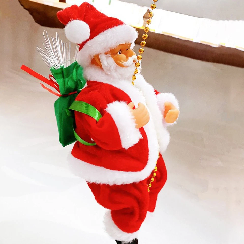 Escalada Santa Colgante Navidad Musical Decoración con Luz Pared Interior Foto 4 de 4