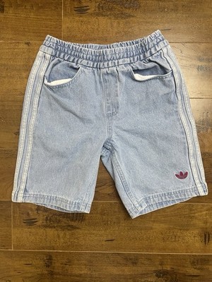 Adidas Originals x Minecraft Shorts In Clear Blue Denim Kids 7/8 007