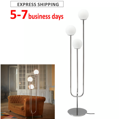 Ikea SIMRISHAMN Floor lamp, chrome plated, opal glass 62 