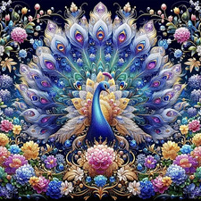 Diamond Art Kits for Adults, 5D DIY Colorful Peacock Diamond Painting Kits for A