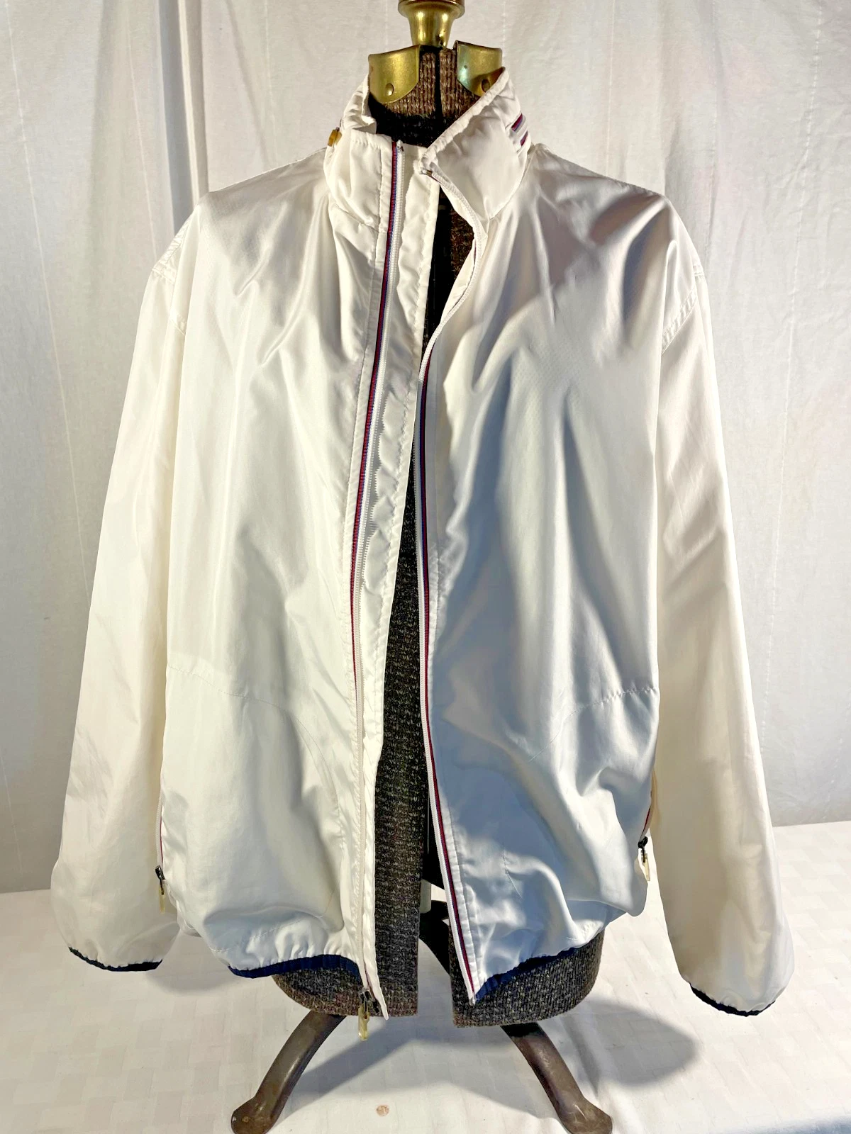 Eddie Bauer Men’s White Windbreaker Jacket Size L – Vintage
