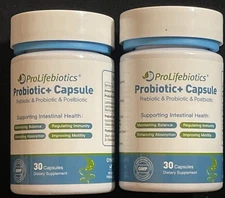 ProLifebiotics Probiotics for Gut and Digestive Health 30 Caps, Exp 4/26 2-Pack