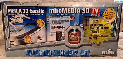 MiroMedia 3D S3 Virge w/TV Tuner and 3D Virtual Reality Glasses Set Retro NEW