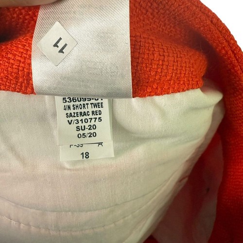Banana Republic Tweed Shorts Women Size 18 Orange Sailor Nautical Minimalist NEW - Picture 11 of 11