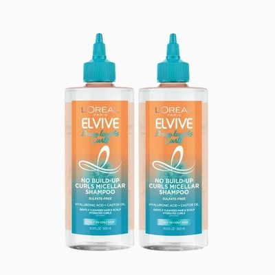 L'Oreal Paris Elvive Dream Lengths Curls No Build-Up Micellar Shampoo - 2PK