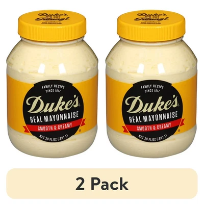 (2 pack) Duke's® Real Mayonnaise, 30 oz Jar, Smooth & Creamy Mayo