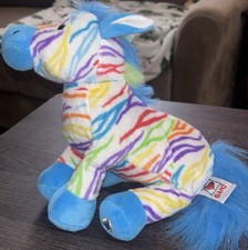 Ganz Webkinz Plush Rainbow Zebra Stuffed Animal Toy Doll No Code 12" US51