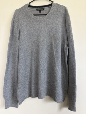 Banana Republic Extra Fine Merino Blend Crew Neck Sweater Gray Mens XL