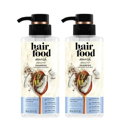 2 PACK Hair Food Shampoo Coconut Milk and Chai Spice, 10oz