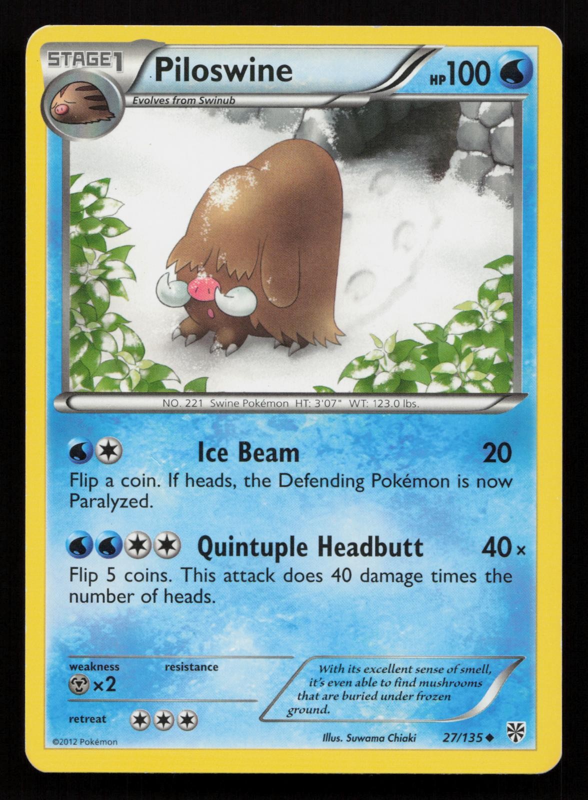 Piloswine 27/135 Uncommon Plasma Storm Pokemon LP