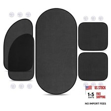 5 PCS Car Window Sun Shade Set, Mesh Heat Insulation Cover with Suction Cups,
