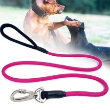 Dog Leash Large Dogs 5FT Heavy Duty 1/2 Inch Thick Nylon Rope, Pink Lead Clip