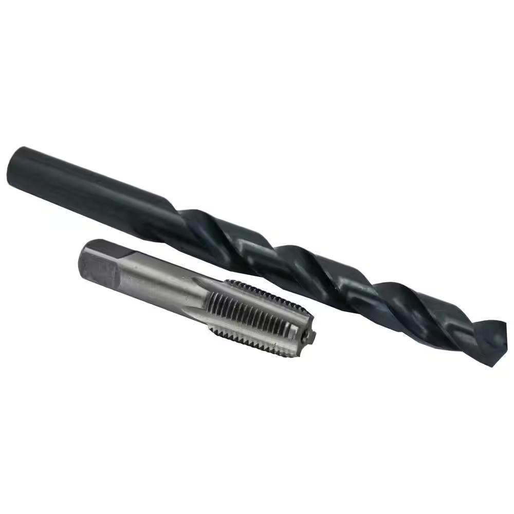 1/4 In. Carbon Steel NPT Pipe Tap & 7/16 In. High Speed Steel Drill Bit Set 2Pc