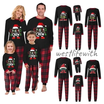 Family Matching Christmas Pyjamas Adult Kids Baby Xmas Nightwear Pajamas Pjs Set