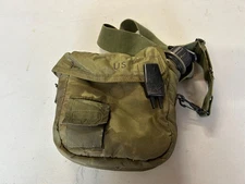 US Military 2 QT Collapsible Water Canteen with 2 Quart Pouch Cover & Sling VGC