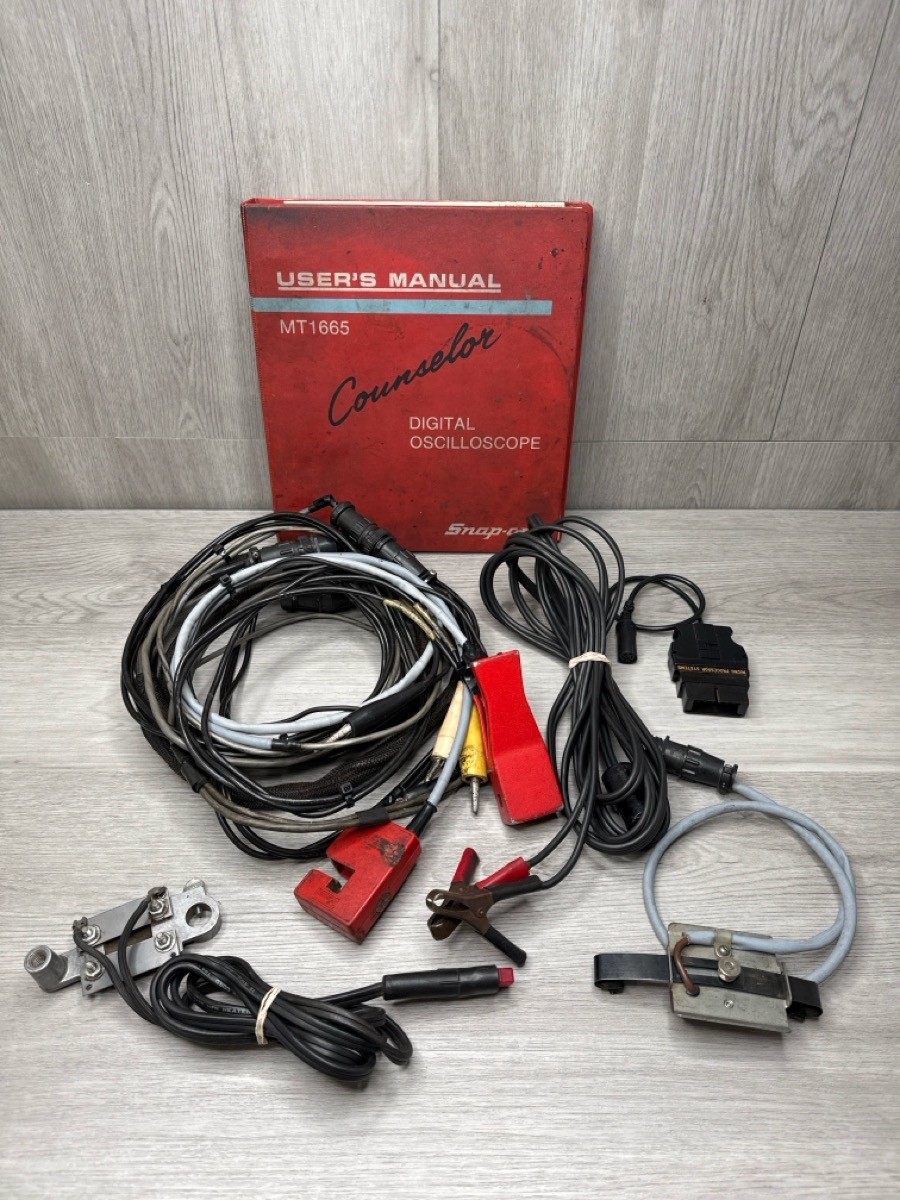 Snap On MT1665 Counselor Oscilloscope Manual + Power Cable + Leads