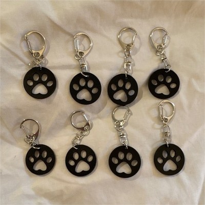 Black Paw Print Keychain   3D Printed Dog/Cat Paw Keyring   1 Keychain 