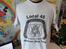 Vtg 90's Local 45 Carpenters and Joiners Workers Union Queens New York T Shirt L