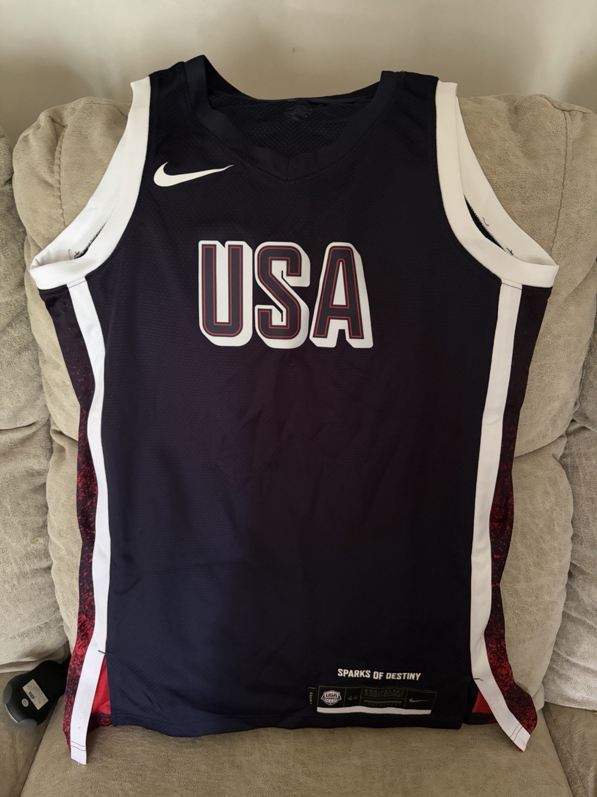 Men's Size M Nike Team USA Olympic Basketball Limited Authentic Jersey