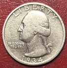 1934 Washington Quarter. Free Shipping