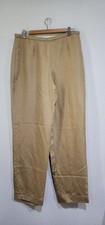 Vtg Dana Buchman Silk Wool Tan High-waisted Wide Leg Lined Pants glam 16