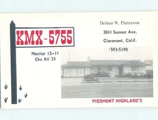 Pre-1980 RADIO CARD - Claremont - Near San Bernardino & Los Angeles CA AH2993@