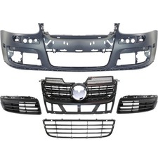 Bumper Cover Kit For 05-10 Volkswagen Jetta With Fog Light Cover Grille Front