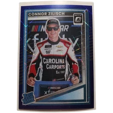2025 Donruss NASCAR Racing Optic Connor Zilisch Blue Velocity Rated Rookie Card