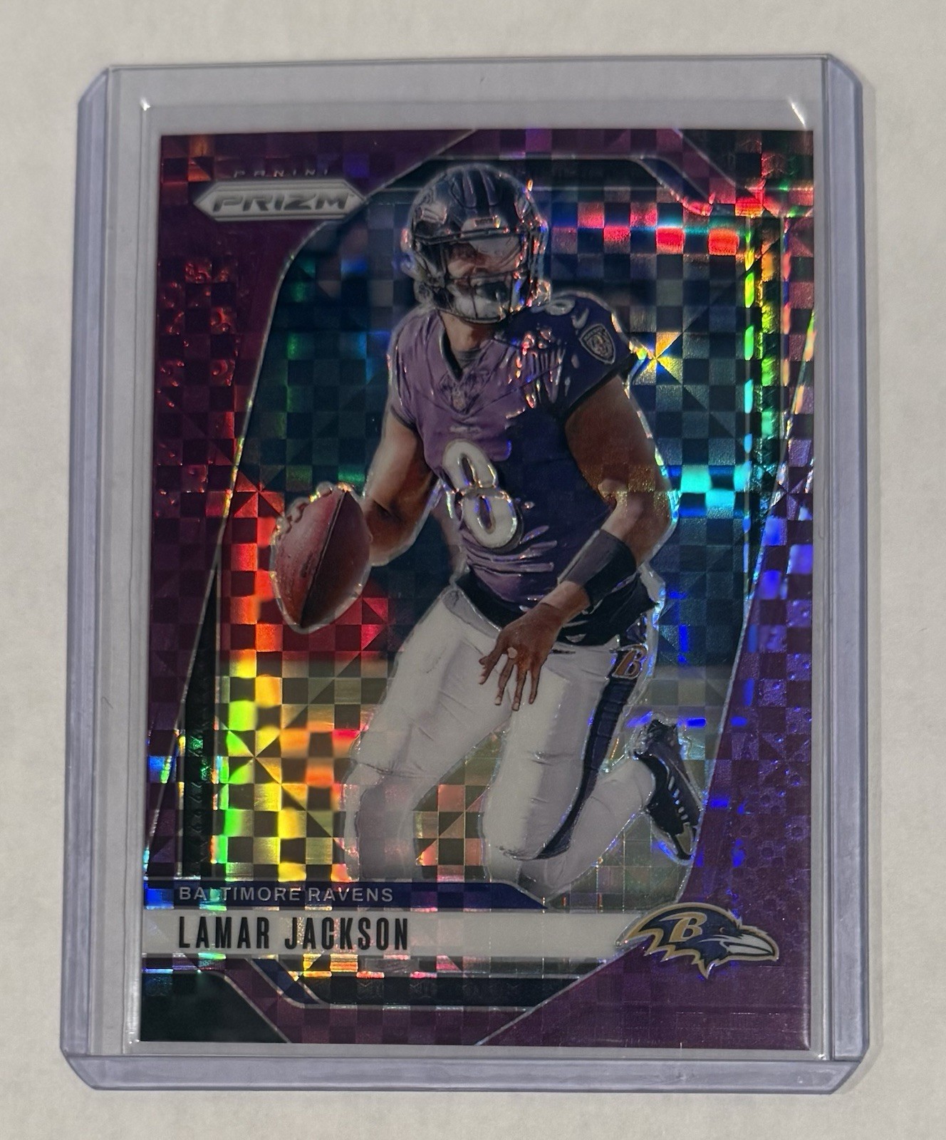 2024 Panini Prizm Football Lamar Jackson Purple Power 3/49 #19