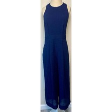 Whistles Navy Sleeveless Textured Jumpsuit Women's Size 8