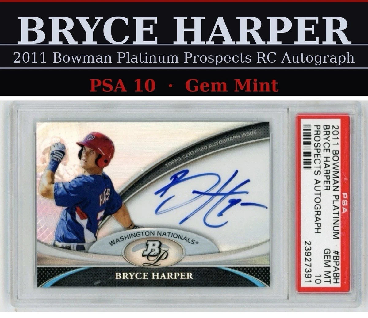 Autographed Bryce Harper Washington Nationals Baseball Trading