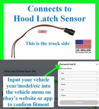 fits Ford F150 F250 Hood Latch Ajar Sensor Connector Pigtail Plug Alarm Wiring
