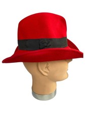 Eric Javits Hat Red Bendable Brim Felt