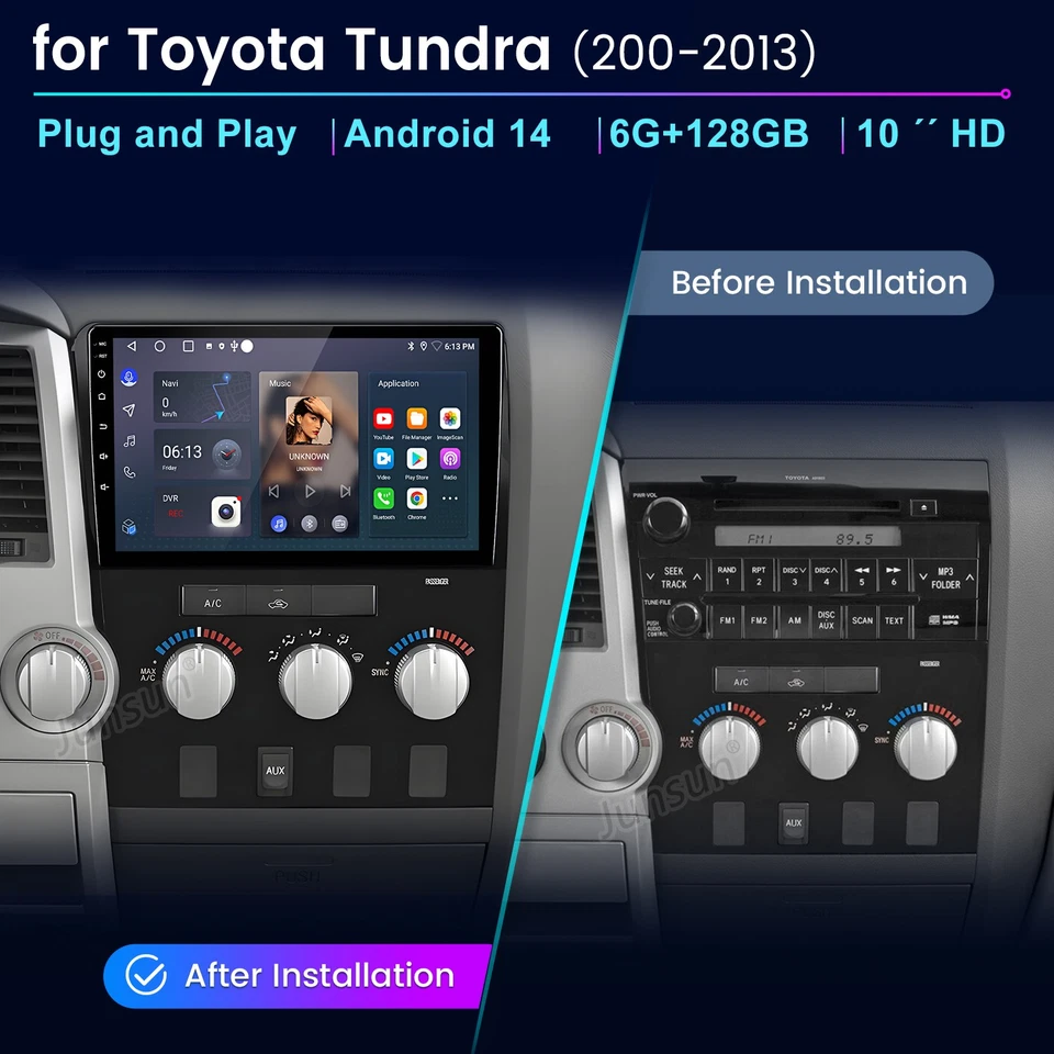 For Toyota Tundra 07-13 8Core 6+128G Android14 Carplay Car Stereo Radio GPS Navi - Изображение 2 из 4