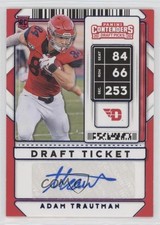 2020 Contenders Draft Picks College Ticket Blue Foil Adam Trautman #205 Auto zi1