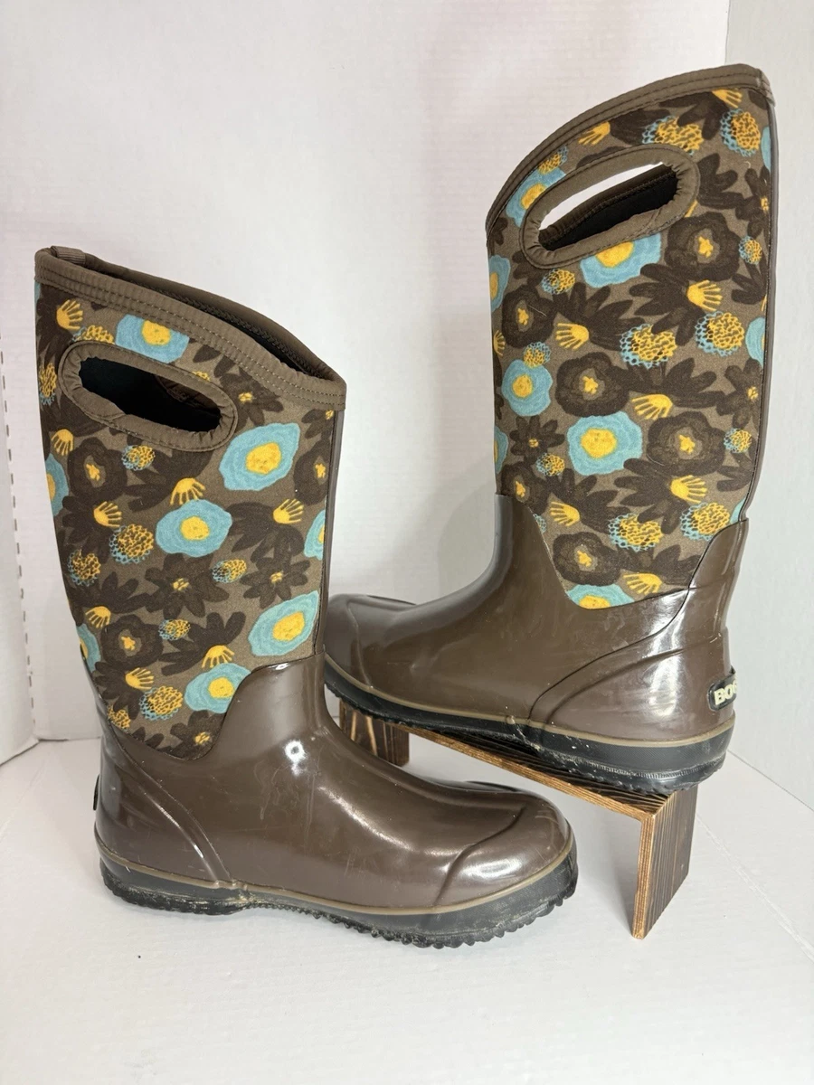 Bottes Imperméables Bogs Femme Taille 38 – Motif Floral Cerise Marron