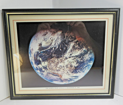 NASA Official Apollo 8 Earth View Dec 21, 1968 Framed 8x10 Glass