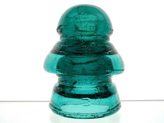 NICE "B" BROOKFIELD CD 190/191 Glass Telephone Two Piece Transposition Insulator