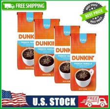 4 Bag Dunkin’ French Vanilla Artificially Flavored Coffee,Ground Coffee,12oz Bag 12.19 per pound