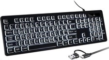Backlit Keyboard for Mac   Full Size Wired USB Keyboard with Numeric Keypad, ...