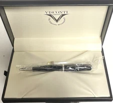 Visconti Black Divina Ballpoint Pen c.1990s? New Stock ~ Sterling ~ Luxury
